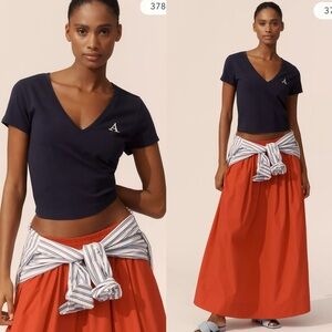 Anthropologie Maeve V-Neck Short-Sleeve Tee